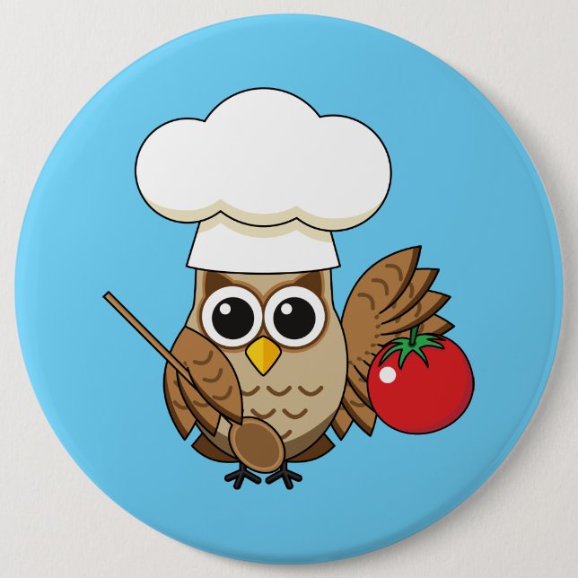 Cute Cooking Uggla Tecknad Knapp (Framsida)