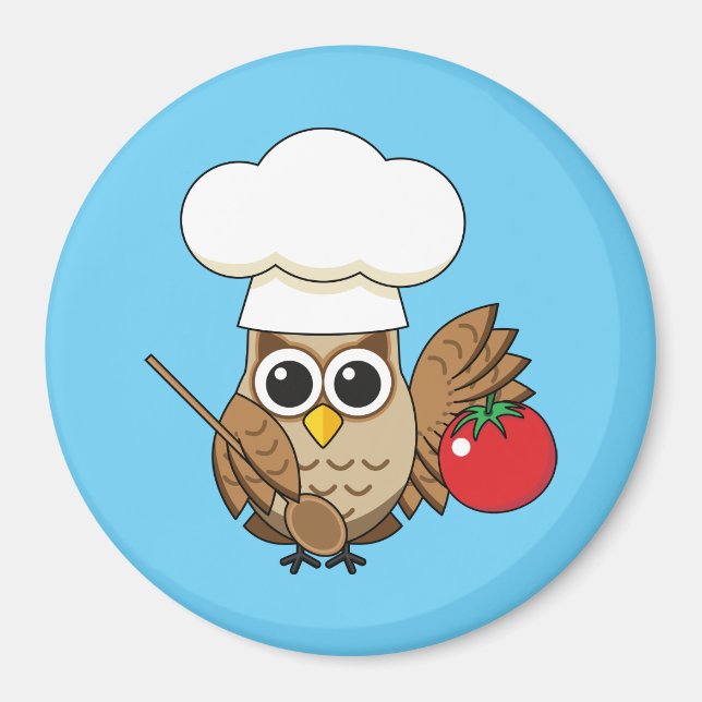 Cute Cooking Uggla Tecknad Magnet (Framsidan)