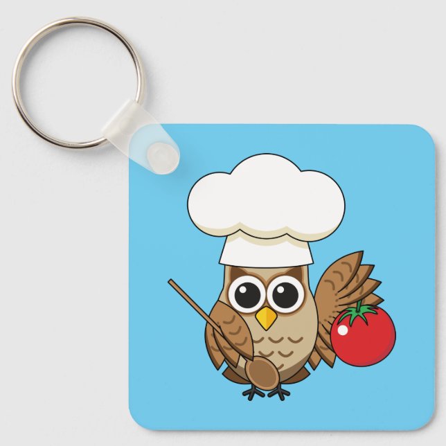 Cute Cooking Uggla Tecknad Nyckelring (Framsida)