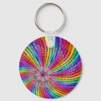 Cute Coola Abstrakt Mönster ’Rainbow Swirl’ Nyckelring