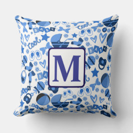 Cute coola blue Pojke Nursery personlig Kudde