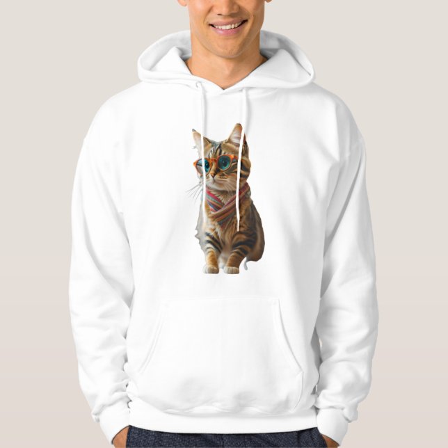 Cute Coola Cat Hoodie (Framsida)