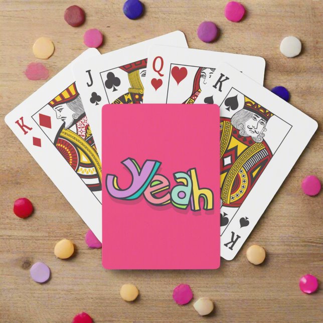 Cute Coola - färgstarka "YEAH"-spel med fetstil fö Casinokort (Skapare uppladdad)