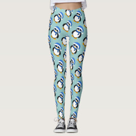 Cute coola pinggul jul vinterblått mönster leggings