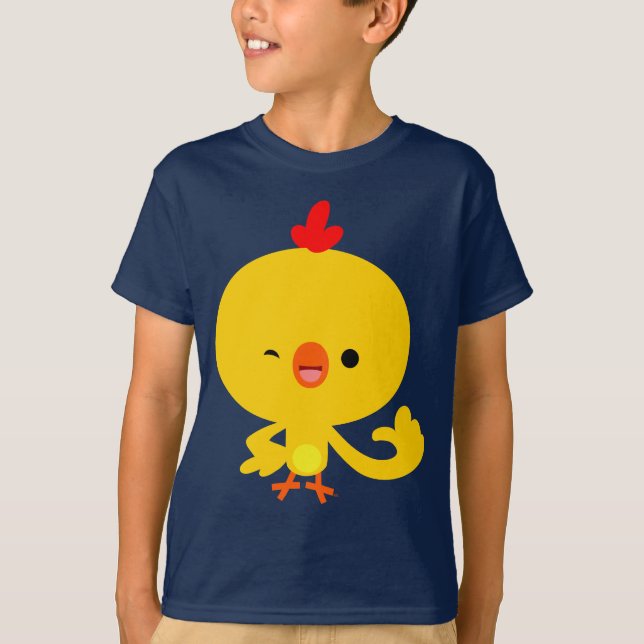 Cute Coola Tecknad Chicken Children T-Shirt (Framsida)