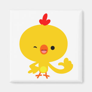 Cute Coola Tecknad Chicken Magnet