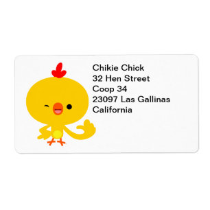 Cute Coola Tecknad Chicken Shipping Label Fraktsedel