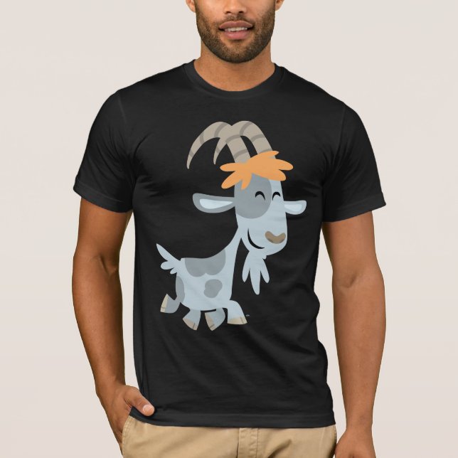 Cute Coola Tecknad Goat T-Shirt (Framsida)