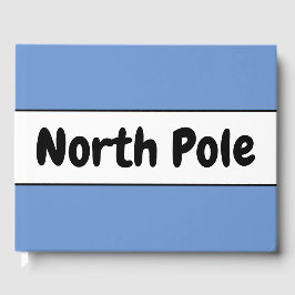 Cute Coola Winter Blue White Rand "North Pole" Gästböcker