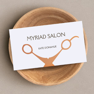 Cute Copper Scissors Hair Stylist Salon Lavender Visitkort
