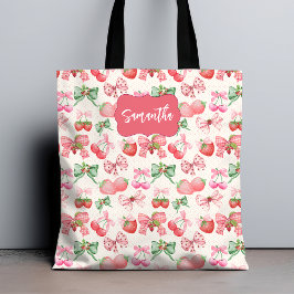 Cute Coquette aesthetic girly strawberry pattern Tygkasse