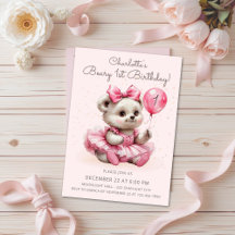 Cute Coquette Ballerina Bear Beary 1:a födelsedage