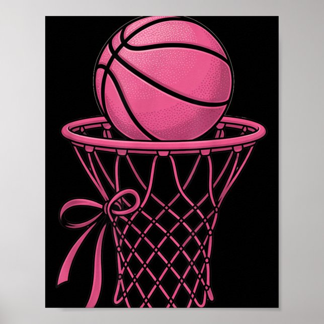 Cute Coquette Basketball Aesthetic Rosa Ring Stil Poster (Framsidan)