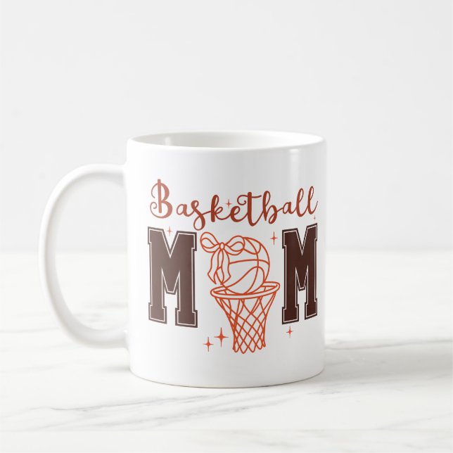 Cute Coquette Basketball Mom Kaffemugg (Vänster)