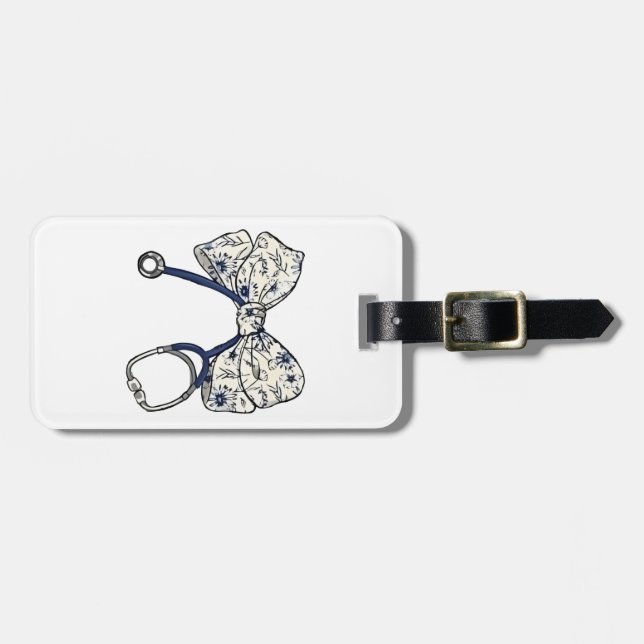 Cute Coquette Bow Coquette Bow Nurse Nursing Bagagebricka (Horisontell Framsida)