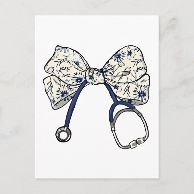 Cute Coquette Bow Coquette Bow Nurse Nursing Helg Vykort (Framsida)