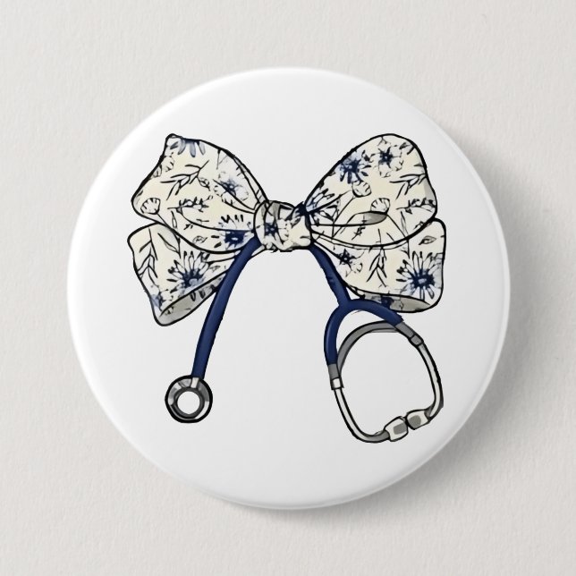 Cute Coquette Bow Coquette Bow Nurse Nursing Knapp (Framsida)