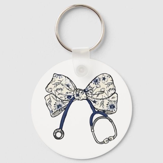 Cute Coquette Bow Coquette Bow Nurse Nursing Nyckelring (Framsida)