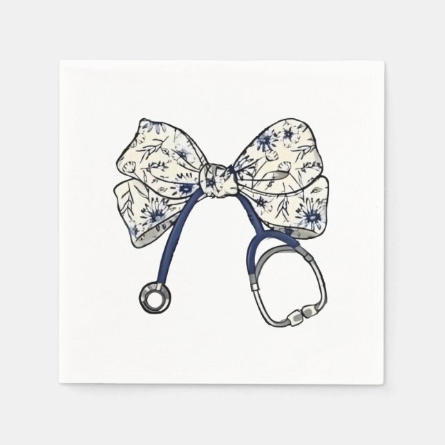 Cute Coquette Bow Coquette Bow Nurse Nursing Pappersservett (Framsidan)