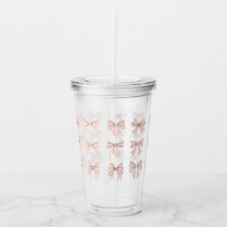 Cute Coquette Bow Pattern Blush Pink Take Away Mugg
