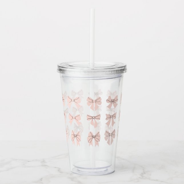 Cute Coquette Bow Pattern Blush Pink Take Away Mugg (Framsida)