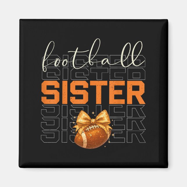 Cute Coquette Bow Srt Fantasy Football Sister Foot Magnet (Framsidan)