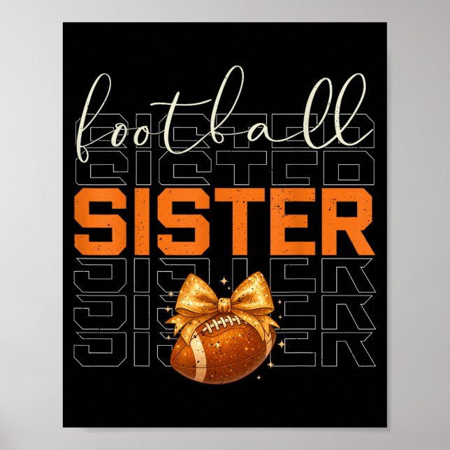 Cute Coquette Bow Srt Fantasy Football Sister Foot Poster (Framsidan)
