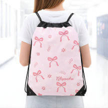 Cute Coquette Bows and Blossoms Custom Name