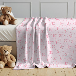 Cute Coquette Bows and Blossoms Fleecefilt