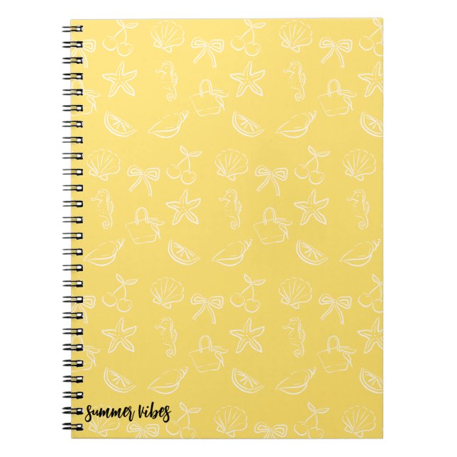 Cute Coquette Bows and Cherries Pattern Notebook Anteckningsbok (Framsidan)