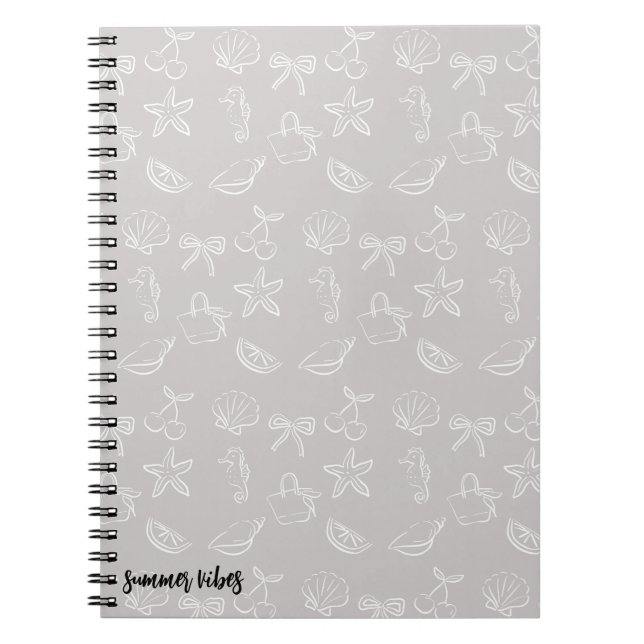 Cute Coquette Bows and Cherries Pattern Notebook Anteckningsbok (Framsidan)