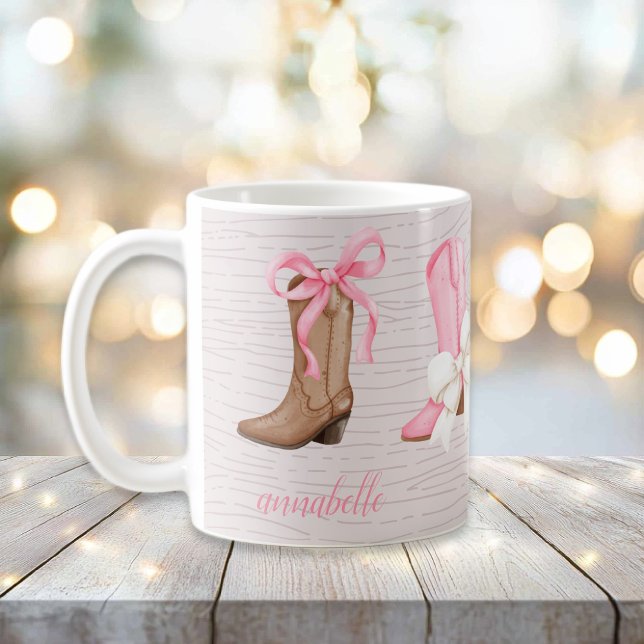 Cute Coquette Cowgirl Boots Personlig Kaffemugg (Cute Coquette Cowgirl Boots Personalized Coffee Mug)