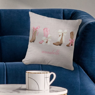 Cute Coquette Cowgirl Boots Personlig Kudde