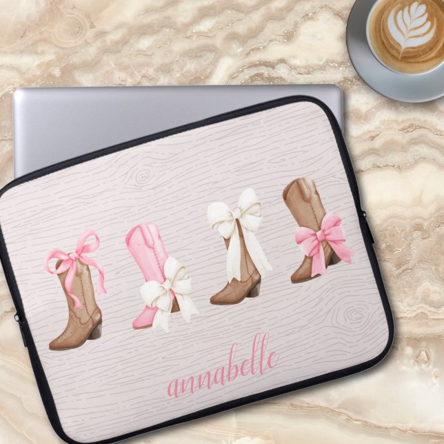 Cute Coquette Cowgirl Boots Personlig Laptop Fodral (Cute Coquette Cowgirl Boots Personalized Laptop Sleeve)