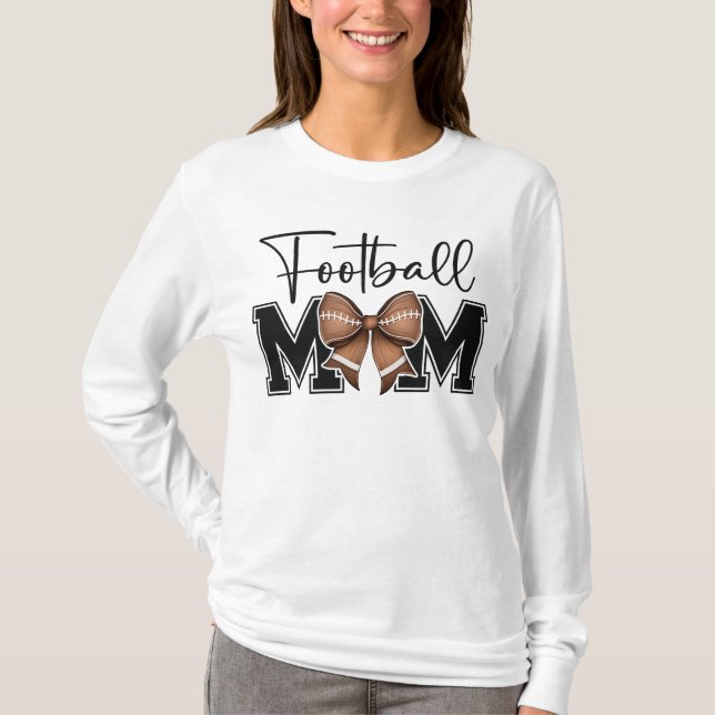 Cute Coquette Football Mamma T Shirt (Framsida)