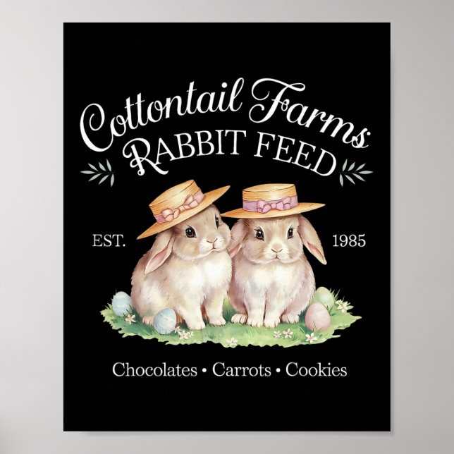 Cute Coquette Påsk Cottontail Farms Bunny Kvinnor Poster (Framsidan)
