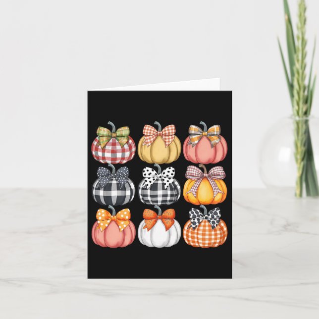 Cute Coquette Pumpkin Season Thanksgiving Hösten F Kort (Framsida)