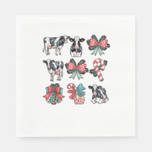 Cute Coquette Red Julafton Jultomten Cow Älskare C Pappersservett