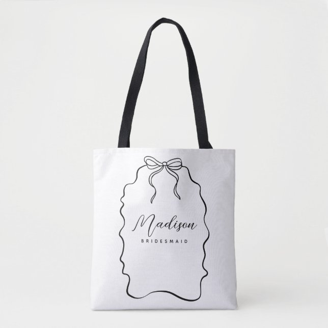Cute Coquette Ribbon Bridesmaid Gift Tygkasse (Framsida)