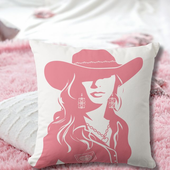 Cute Coquette Rosa Cowgirl Western Chic Kudde (Skapare uppladdad)