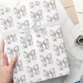 Cute Coquette White Bow Mönster Presentpapper