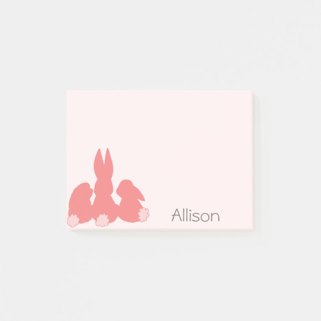 Cute Coral Bunnies | Personlig Post it® Notes Post-it Block (Framsida)