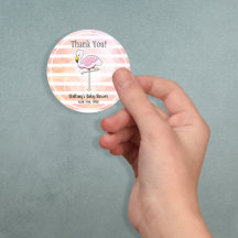 Cute Coral Peach Stripe Flamingo Tack