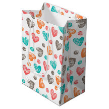 Cute Coral Red Rosa Aqua Blue Heart Art Mönster