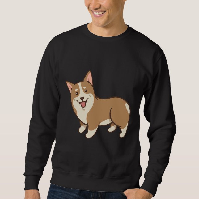 Cute Corgi 893 Lång Ärmad Tröja (Framsida)