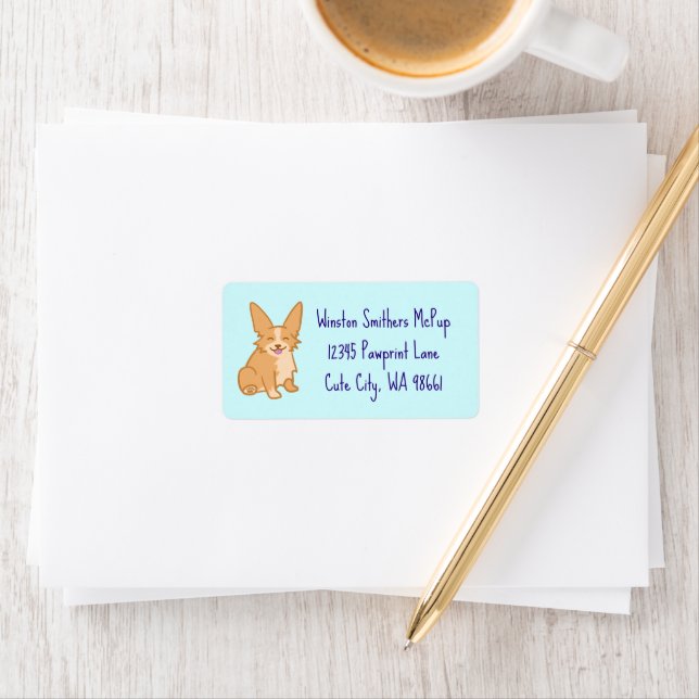Cute Corgi-Adressetiketter Adressetikett (Insitu)