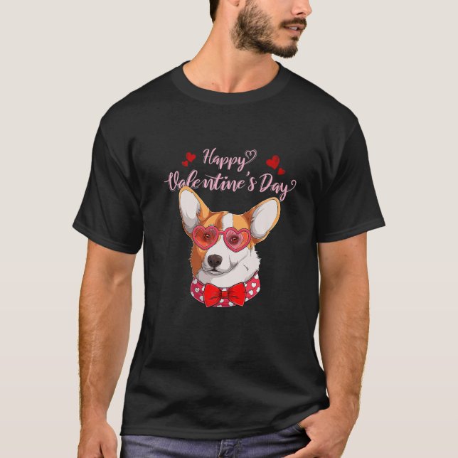 Cute Corgi Alla hjärtans dag Hund älskare Hund Mam T Shirt (Framsida)