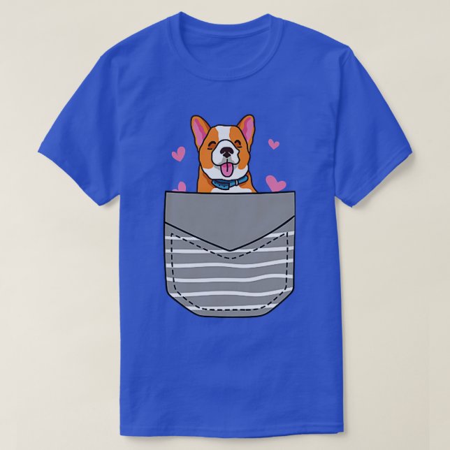 Cute Corgi Älskare Pocket-756 T Shirt (Design framsida)