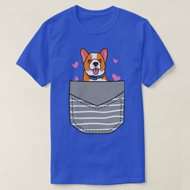 Cute Corgi Älskare Pocket T Shirt (Design framsida)