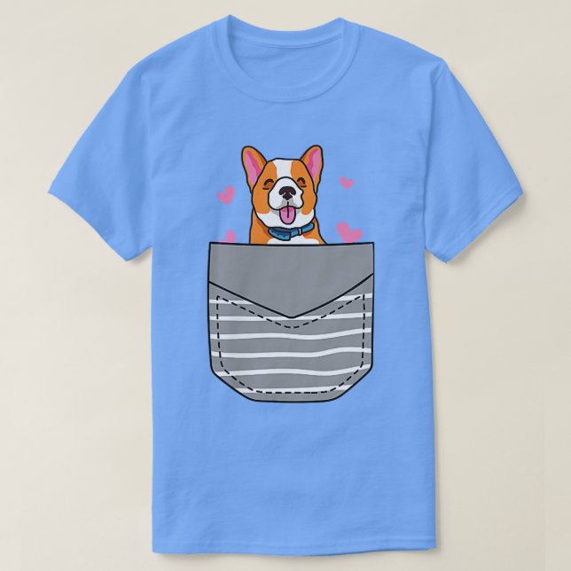 Cute Corgi Älskare Pocket T Shirt (Design framsida)